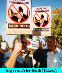 Community anger at Peter Reith