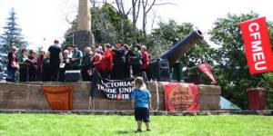Trade Union Choirs on the Eureka Monument at the Union picnic