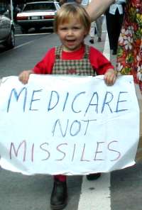 toddler protesting the war