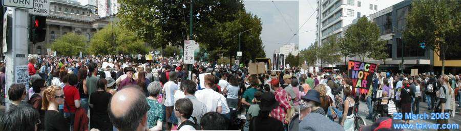 Panorama of start of march