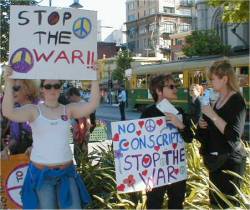 Photo from peace protest 21 October 2001