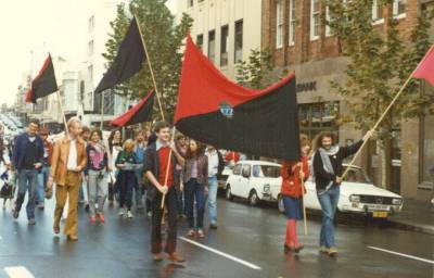 Anarchists at May Day March in 1982